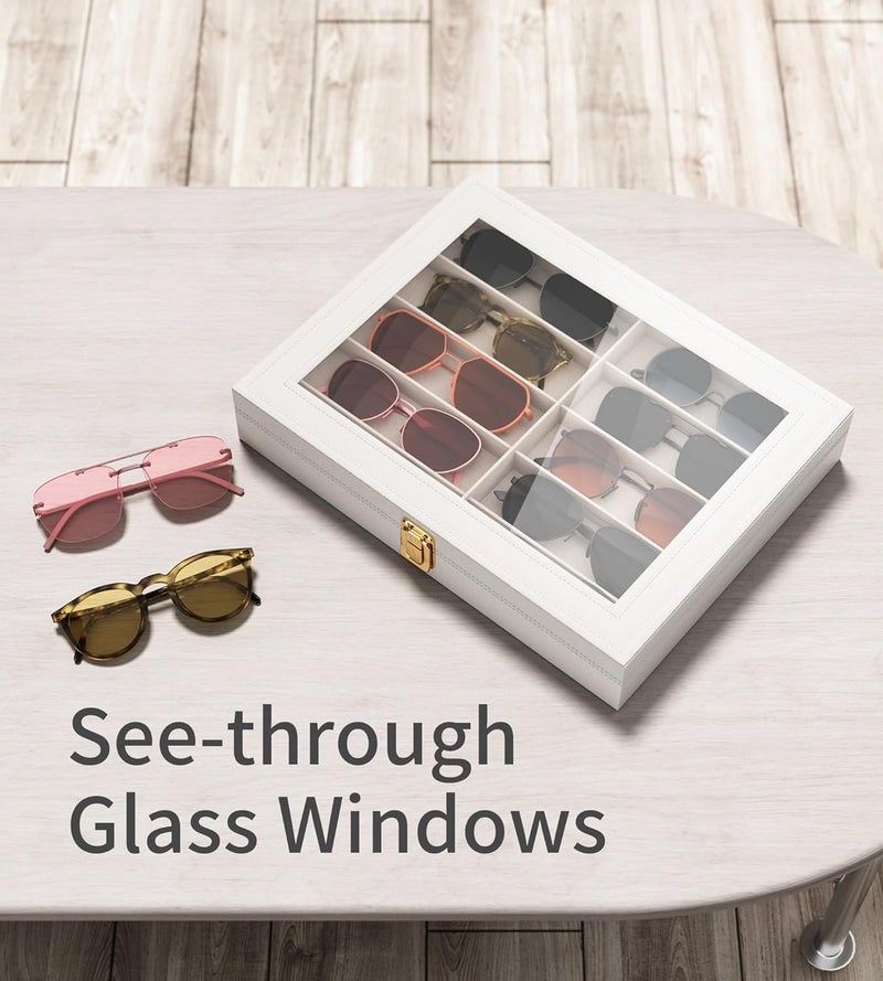 NEWLOOP Store 10/30 Slots Sunglass Organizer for Multiple Pairs of Eyeglass See-through Display Case Storage Box for Women Men - Image 5